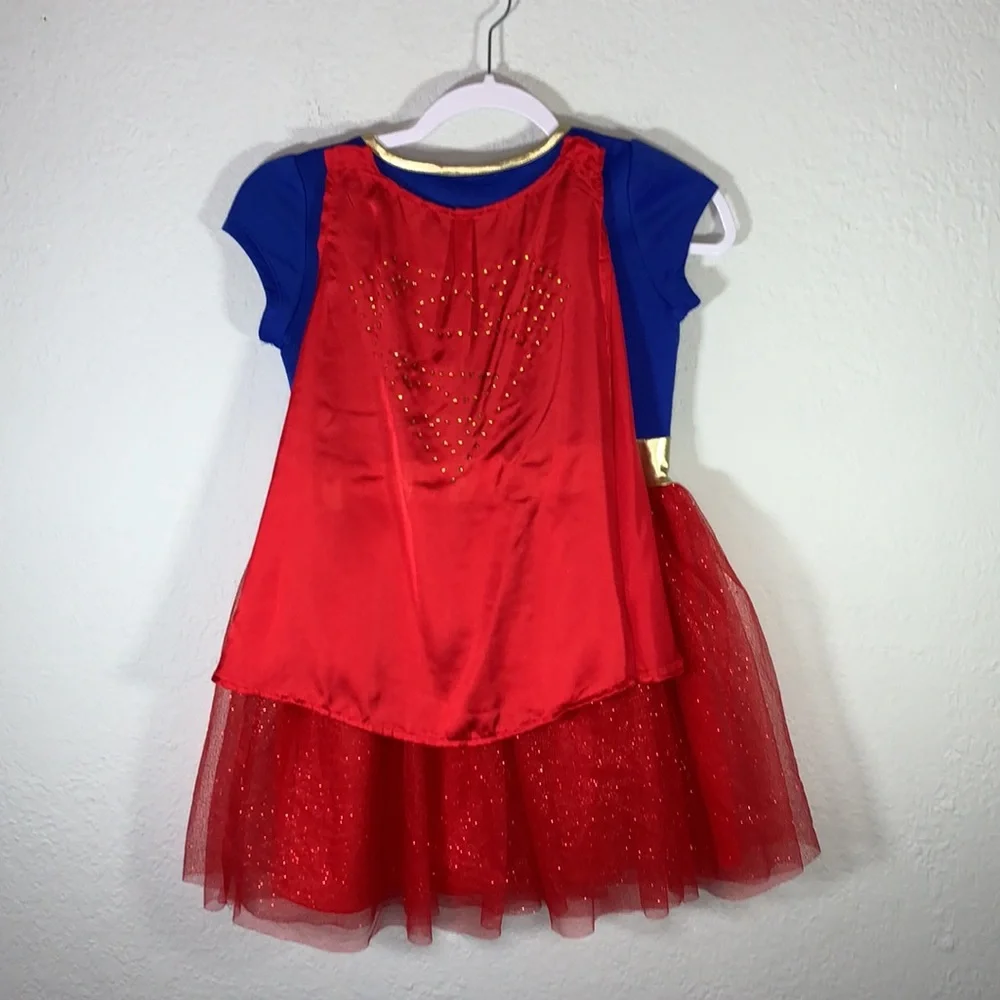 DC Comics Supergirl Costume Dress Kids Medium 8-10 With Cape Superhero Cosplay